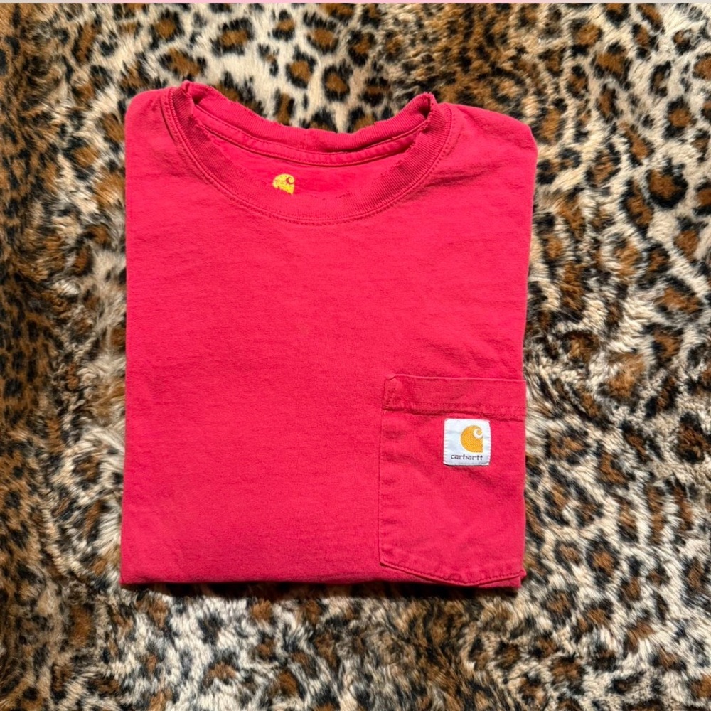 Carhartt Men's Red Short Sleeve Tee with Pocket